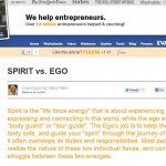 Spirit vs. Ego