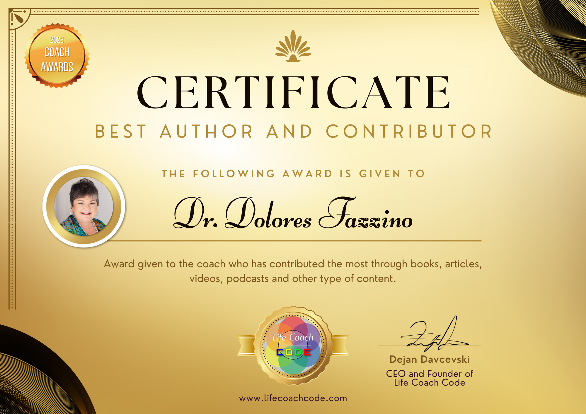 Coach Awards Best Author and Contributor